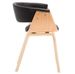 Chaise de salle à manger bois clair courbé et similicuir noir Kobaly - Photo n°4