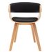 Chaise de salle à manger bois clair et simili cuir noir Onetop - Lot de 2 - Photo n°2