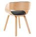 Chaise de salle à manger bois clair et simili cuir noir Onetop - Lot de 2 - Photo n°5