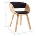 Chaise de salle à manger bois clair et simili cuir noir Onetop - Lot de 2 - Photo n°7