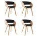 Chaise de salle à manger bois clair et simili cuir noir Onetop - Lot de 4 - Photo n°1