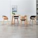 Chaise de salle à manger bois clair et simili cuir noir Onetop - Lot de 4 - Photo n°3