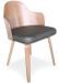 Chaise de salle à manger bois clair et simili cuir noir Pala - Lot de 2 - Photo n°2