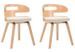 Chaise de salle à manger bois courbé clair et simili cuir beige Laetitia - Lot de 2 - Photo n°1