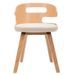 Chaise de salle à manger bois courbé clair et simili cuir beige Laetitia - Lot de 2 - Photo n°2