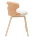 Chaise de salle à manger bois courbé clair et simili cuir beige Laetitia - Lot de 2 - Photo n°4