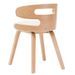 Chaise de salle à manger bois courbé clair et simili cuir beige Laetitia - Lot de 4 - Photo n°5