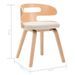 Chaise de salle à manger bois courbé clair et simili cuir beige Laetitia - Lot de 4 - Photo n°7