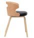 Chaise de salle à manger bois courbé clair et simili cuir noir Laetitia - Photo n°3