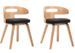 Chaise de salle à manger bois courbé clair et simili cuir noir Laetitia - Lot de 2 - Photo n°1