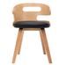 Chaise de salle à manger bois courbé clair et simili cuir noir Laetitia - Lot de 2 - Photo n°2