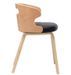 Chaise de salle à manger bois courbé clair et simili cuir noir Laetitia - Lot de 2 - Photo n°4