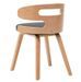 Chaise de salle à manger bois courbé clair et simili cuir noir Laetitia - Lot de 4 - Photo n°4