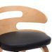 Chaise de salle à manger bois courbé clair et simili cuir noir Laetitia - Lot de 4 - Photo n°6