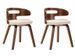 Chaise de salle à manger bois courbé foncé et simili cuir beige Laetitia - Lot de 2 - Photo n°1