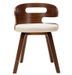 Chaise de salle à manger bois courbé foncé et simili cuir beige Laetitia - Lot de 2 - Photo n°2