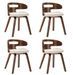Chaise de salle à manger bois courbé foncé et simili cuir beige Laetitia- Lot de 4 - Photo n°1