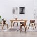 Chaise de salle à manger bois courbé foncé et simili cuir beige Laetitia- Lot de 4 - Photo n°3