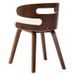 Chaise de salle à manger bois courbé foncé et simili cuir beige Laetitia- Lot de 4 - Photo n°5