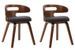 Chaise de salle à manger bois courbé foncé et tissu gris Laetitia - Lot de 2 - Photo n°1