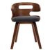 Chaise de salle à manger bois courbé foncé et tissu gris Laetitia - Lot de 2 - Photo n°2