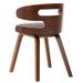 Chaise de salle à manger bois courbé foncé et tissu gris Laetitia - Lot de 2 - Photo n°5