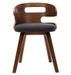 Chaise de salle à manger bois courbé foncé et tissu gris Laetitia - Lot de 4 - Photo n°2