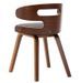 Chaise de salle à manger bois courbé foncé et tissu gris Laetitia - Lot de 4 - Photo n°5