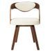 Chaise de salle à manger bois foncé et simili cuir beige Canva - Lot de 2 - Photo n°2