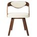 Chaise de salle à manger bois foncé et simili cuir beige Canva - Lot de 4 - Photo n°2
