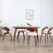Chaise de salle à manger bois foncé et simili cuir beige Canva - Lot de 4 - Photo n°5
