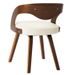 Chaise de salle à manger bois foncé et simili cuir beige Canva - Lot de 4 - Photo n°4