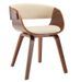 Chaise de salle à manger bois foncé et simili cuir beige Onetop - Photo n°1