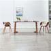 Chaise de salle à manger bois foncé et simili cuir beige Onetop - Lot de 2 - Photo n°3