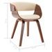 Chaise de salle à manger bois foncé et simili cuir beige Onetop - Lot de 2 - Photo n°7