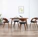 Chaise de salle à manger bois foncé et tissu gris Canva - Lot de 4 - Photo n°3
