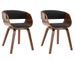 Chaise de salle à manger bois foncé et tissu gris Onetop - Lot de 2 - Photo n°1
