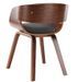 Chaise de salle à manger bois foncé et tissu gris Onetop - Lot de 2 - Photo n°5