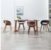 Chaise de salle à manger bois foncé et tissu gris Onetop - Lot de 4 - Photo n°3