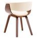 Chaise de salle à manger bois marron courbé et similicuir beige Kobaly - Photo n°4