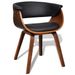 Chaise de salle à manger bois marron courbé et similicuir noir Kobaly- Lot de 2 - Photo n°3