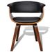 Chaise de salle à manger bois marron courbé et similicuir noir Kobaly- Lot de 2 - Photo n°4