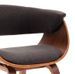 Chaise de salle à manger bois marron courbé et tissu gris Kobaly - Photo n°3