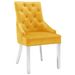 Chaise de salle à manger capitonnée velours jaune King - Photo n°1