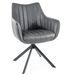 Chaise de salle à manger pivotante à 180° cuir synthétique et acier noir Binka - Photo n°1