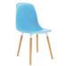 Chaise de salle à manger polypropylène bleu et bois massif clair Creativ - Lot de 2 - Photo n°1