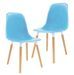 Chaise de salle à manger polypropylène bleu et bois massif clair Creativ - Lot de 2 - Photo n°2