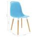 Chaise de salle à manger polypropylène bleu et bois massif clair Creativ - Lot de 2 - Photo n°7