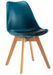 Chaise de salle à manger polypropylène bleu et coussin simili cuir noir Kitoa - Lot de 2 - Photo n°1