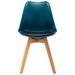Chaise de salle à manger polypropylène bleu et coussin simili cuir noir Kitoa - Lot de 2 - Photo n°4
